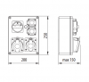 Rozdzielnica budowlana 1x32A/4p, 1x16A/4p, 2x250V/16A R-BOX 240 B.1615W Pawbol erbetka budowlana
